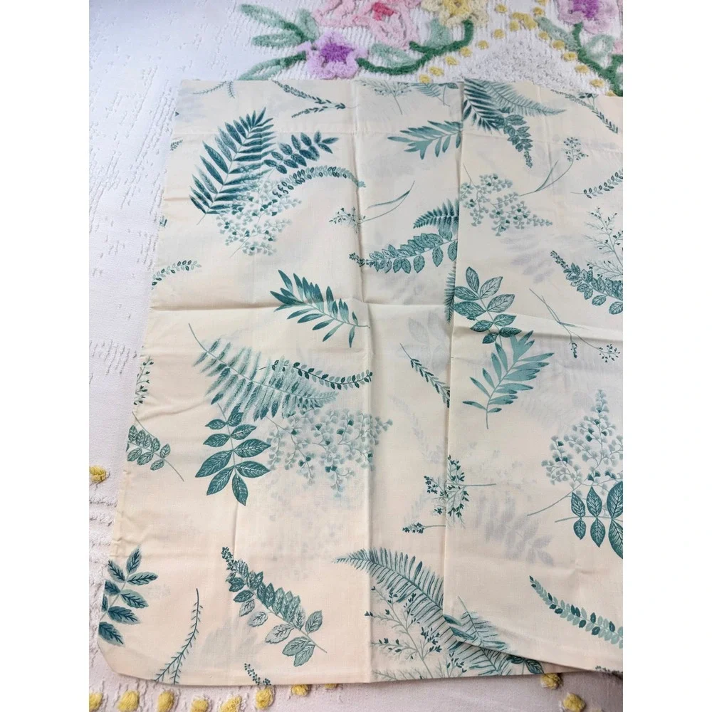Martha Stewart Everyday Vintage Fern Botanical Pillowcase Pair Standard Green